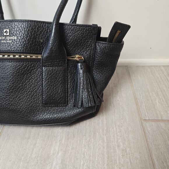 Kate Spade Black Pebbled Leather Southport Avenue Oden Tote Handbag Purse - Picture 4 of 11